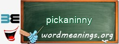 WordMeaning blackboard for pickaninny